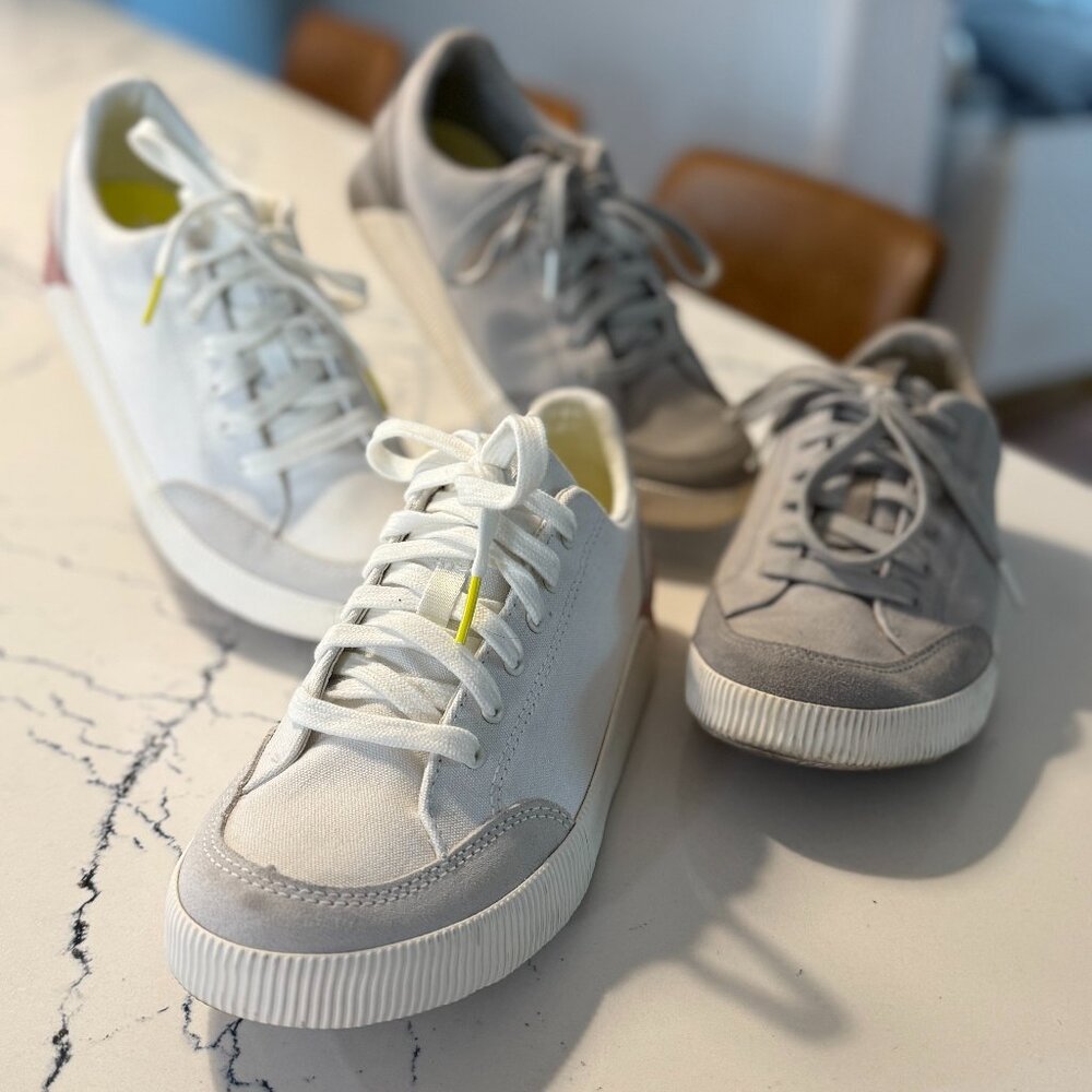 LOT OF 2 Pairs SOREL Out N About Plus Sneakers | Women's 8.5 | Gray White Pink